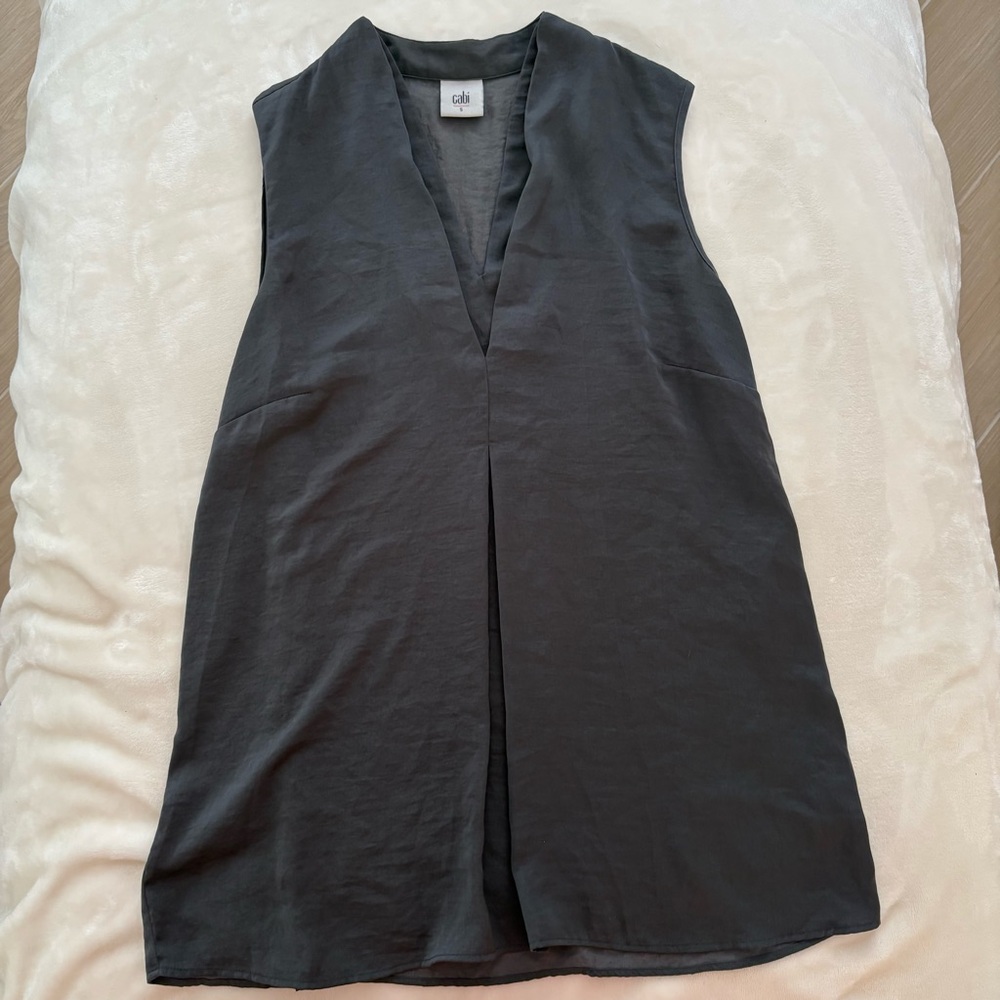 Cabi Charcoal Black Sleeveless Swing Top by Cabi